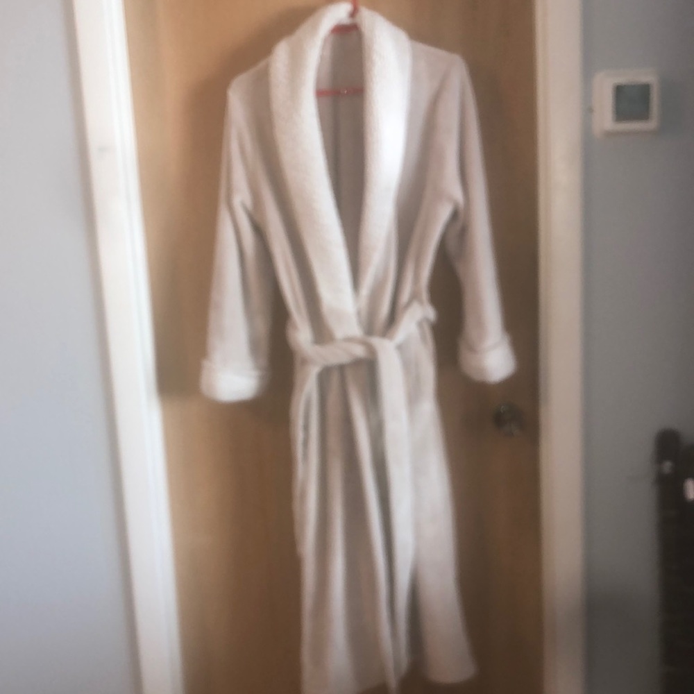 SUPER SOFT Bathrobe LIGHT Pink Sherpa Trim Pockets Size L/XL